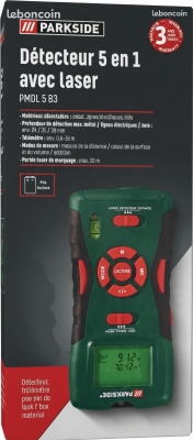 DETECTEUR 5 EN 1 AVEC METRE LASER PMDL 5 B3 PARKSIDE